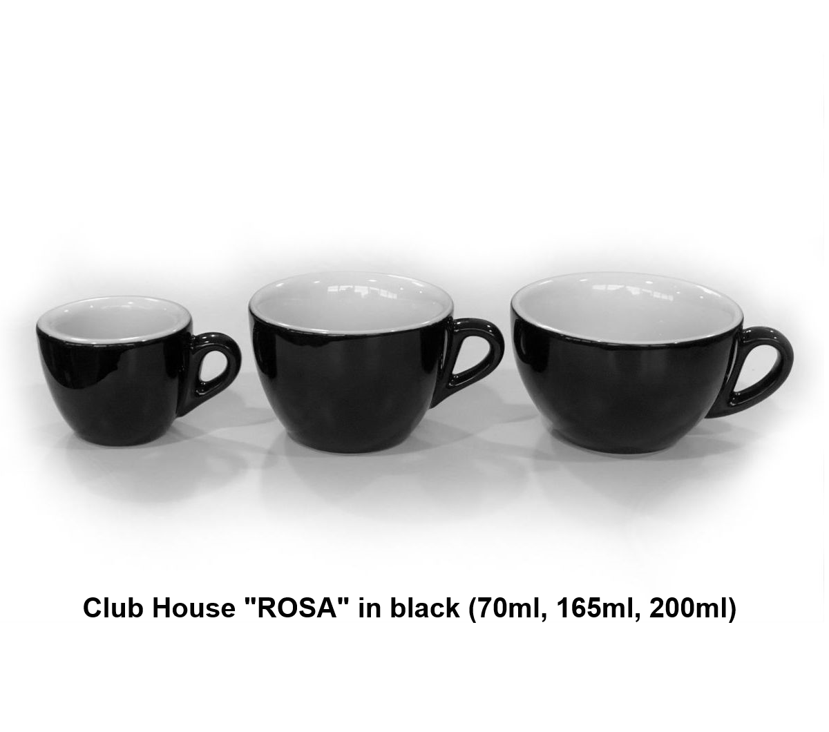 Rosa Black 165 ml Cappuccino Cup & Saucer - Barista Pro