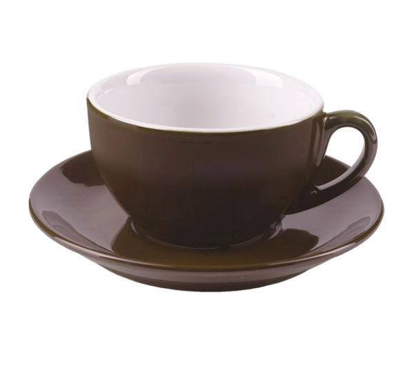 Dark Brown Espresso Cup / Saucer, I.P.A Aoste